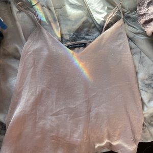 BRANDY MELVILLE BABY PINK SILK SLIP TOP
